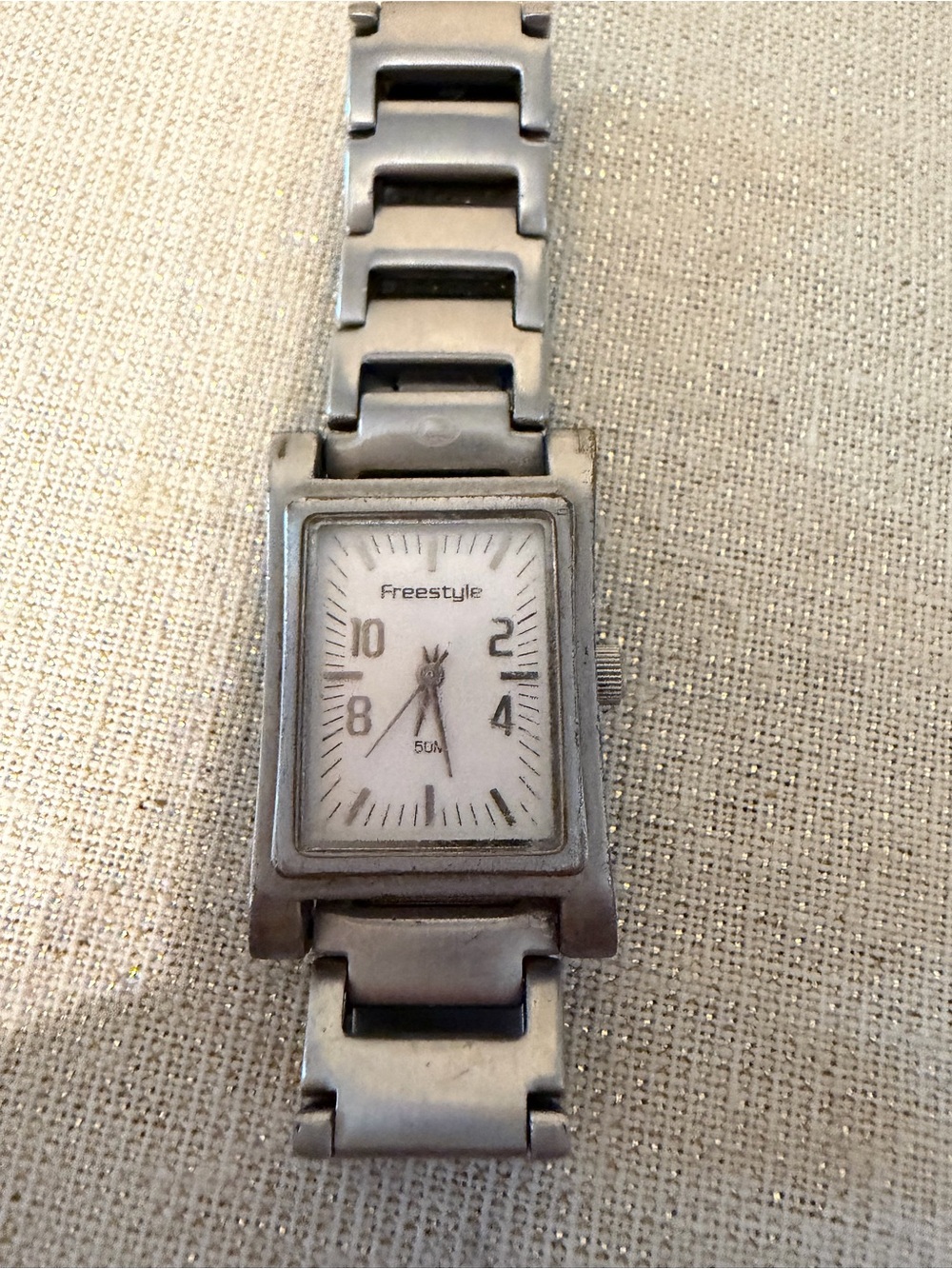 Working Freestyle Silver Rectangular Metal Bracelet Watch